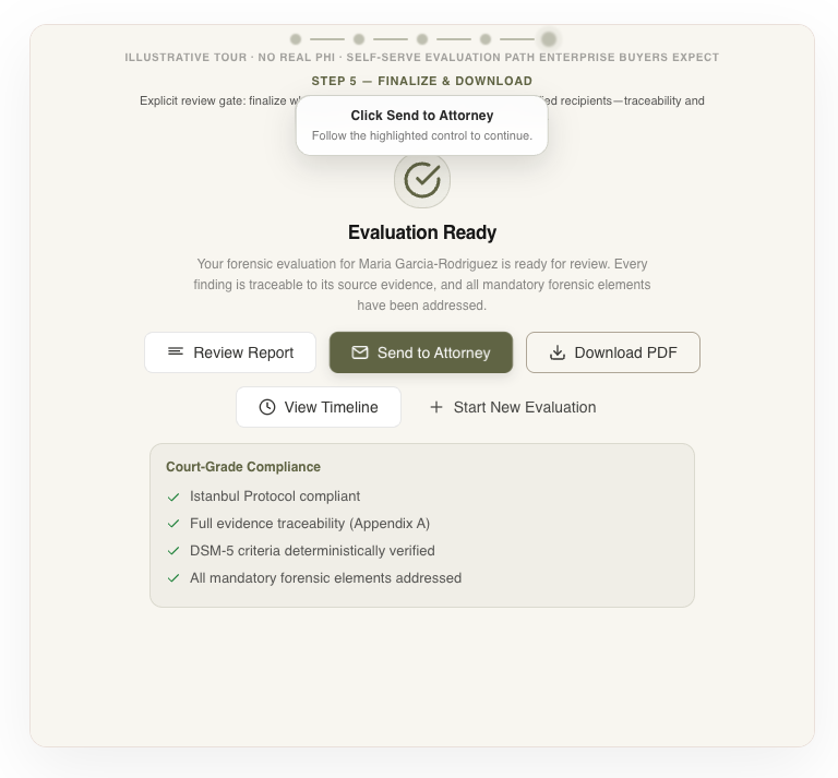 June Eval interface preview showing evaluation readiness and compliance checks